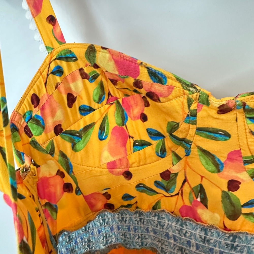 Farm Rio for Anthropologie Anjou Maxi Dress Size 2‎ Tiered Padded Cup READ - Picture 11 of 16